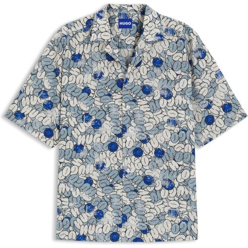Chemise Relaxed en popeline de coton imprimée - HUGO - Modalova