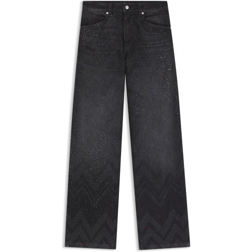 Jean Wide en denim orné de strass - Boss - Modalova