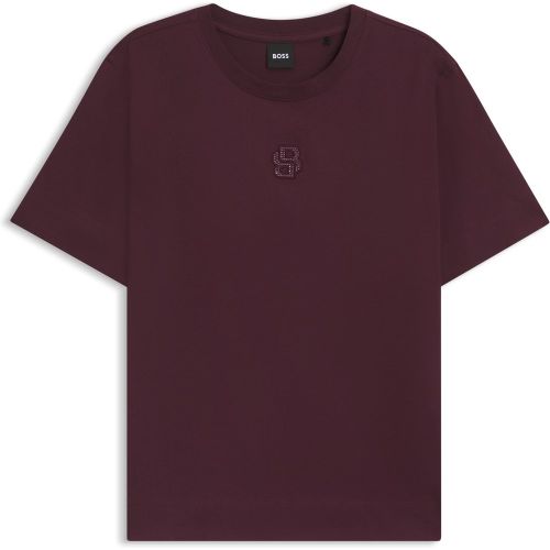 T-shirt en coton mercerisé avec strass Double B - Boss - Modalova