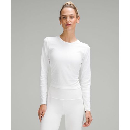 – All It Takes Geripptes Langarmshirt aus Nulu für Frauen – Weiß – Größe 12 - lululemon - Modalova