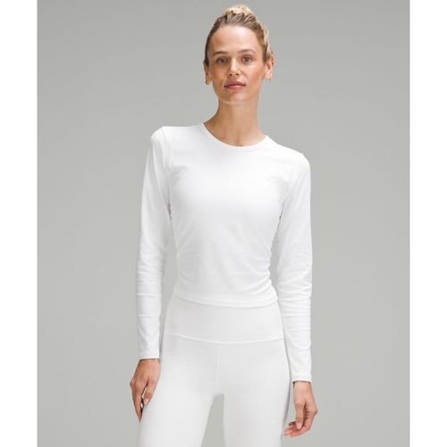 – All It Takes Geripptes Langarmshirt aus Nulu für Frauen – Weiß – Größe 14 - lululemon - Modalova