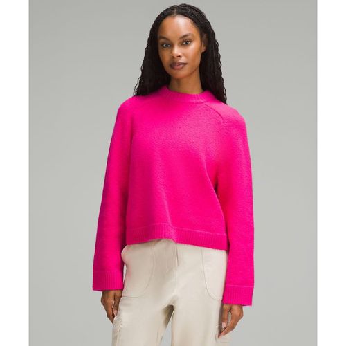 – Brushed Cotton Merino Blend Crewneck für Frauen – Neon/Pink – Größe S - lululemon - Modalova