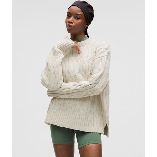 – Oversized-Strickpullover mit Rundhalsausschnitt und Zopfmuster für Frauen – Größe L - lululemon - Modalova