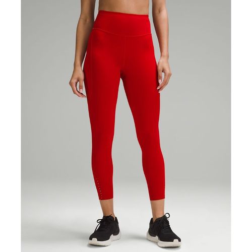 – Fast and Free Leggings mit hohem Bund und Taschen für Frauen – 64 cm – Neon/Rot – Größe 14 - lululemon - Modalova