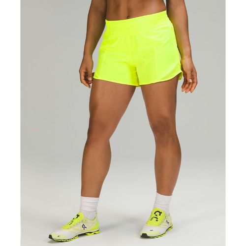– Hotty Hot Shorts mit hohem Bund und Liner für Frauen – 10 cm – Gelb/Neon – Größe 2 - lululemon - Modalova