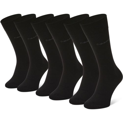 Set di 3 paia di calzini lunghi da uomo - 701218710 Black 001 - Calvin Klein - Modalova