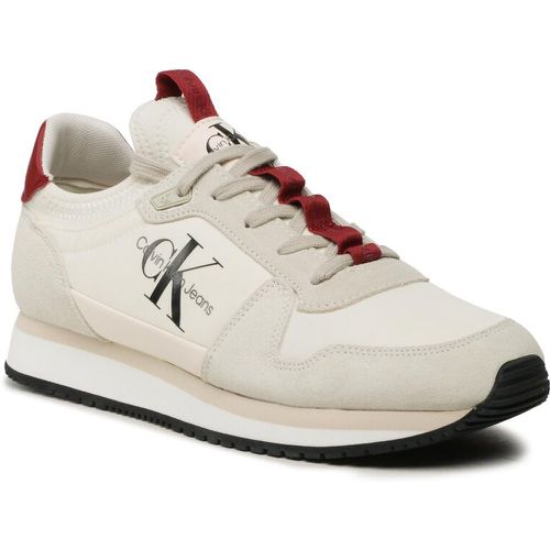 Sneakers - Runner Sock Laceup Ny YM0YM00553 Ancient White/Merlot - Calvin Klein Jeans - Modalova