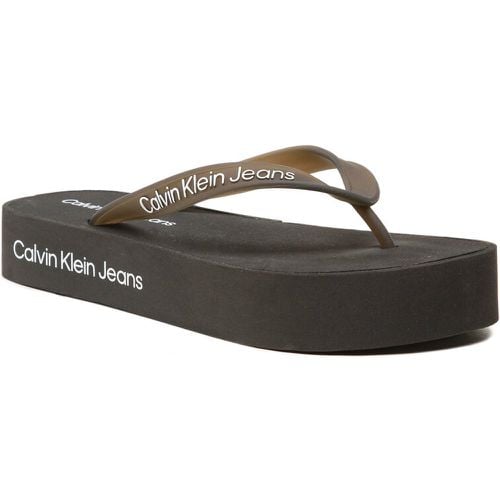 Infradito - Beach Sandal Flatform Logo YW0YW01092 Black/Bright White BEH - Calvin Klein Jeans - Modalova