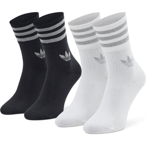 Set di 2 paia di calzini lunghi unisex - Crew HC9543 Black/White - Adidas - Modalova