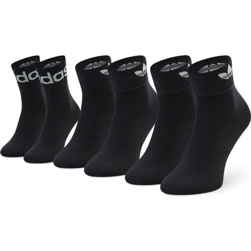 Set di 3 paia di calzini lunghi unisex - Fold Cuff Crew H32386 Black/White - Adidas - Modalova