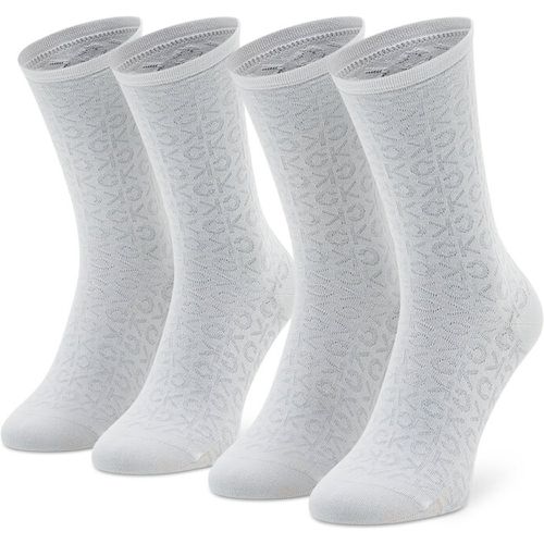 Set di 2 paia di calzini lunghi da donna - 701218937 White 001 - Calvin Klein - Modalova