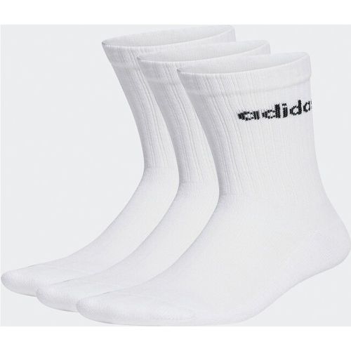 Calzini lunghi unisex - Linear Crew Cushioned Socks 3 Pairs HT3455 white/black - Adidas - Modalova