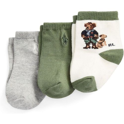 Set di 3 paia di calzini lunghi da bambini - 441896728001 Green/Cream - Polo Ralph Lauren - Modalova