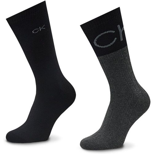 Set di 2 paia di calzini lunghi da uomo - 701219839 Grey Melange 001 - Calvin Klein - Modalova