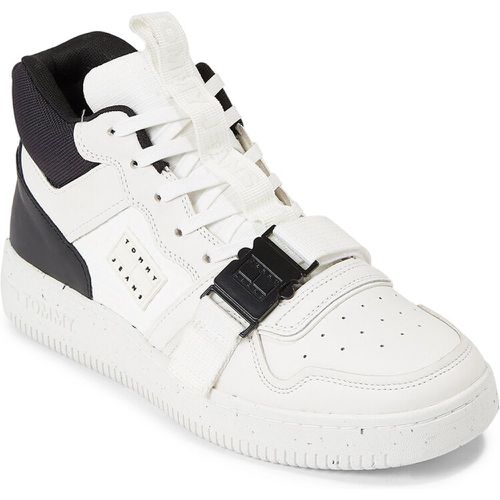 Sneakers - Tjm Basket Leather Buckle Mid EM0EM01288 Ecru/Black TCR - Tommy Jeans - Modalova