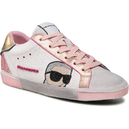 Sneakers - KL60136G White Textured Lthr w/Pink - Karl Lagerfeld - Modalova