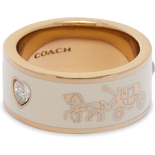 Anello Enamel Horse & Carriage Band Ring 37479034GLD100 - Coach - Modalova