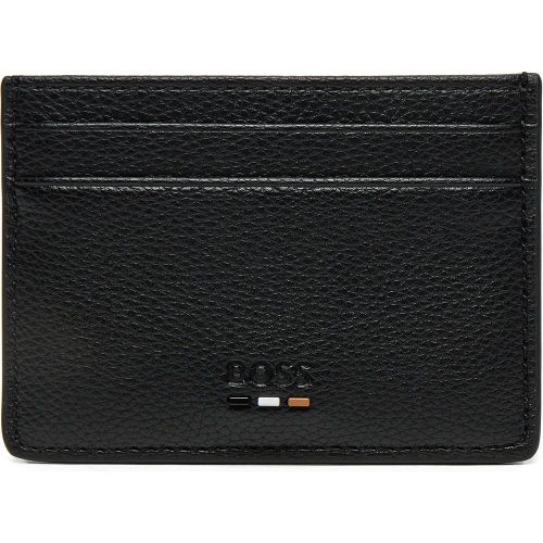 Custodie per carte di credito Grained faux-leather card holder with signature details 50536513 - Boss - Modalova