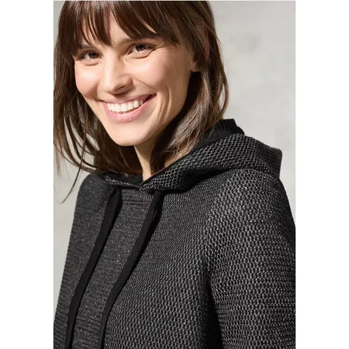 Cropped Bouclé Hoodie - cecil - Modalova