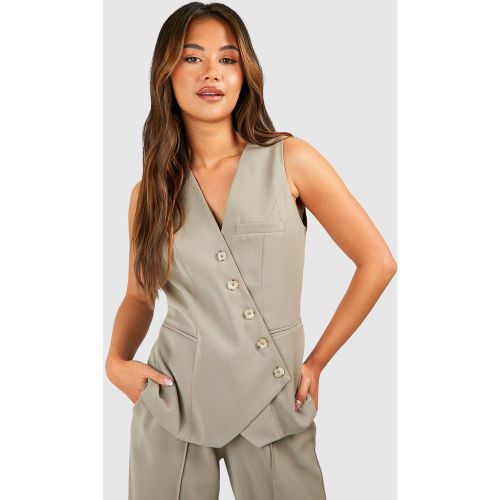 Chaleco Asimétrico Con Botones De Imitación De Cuerno - boohoo - Modalova
