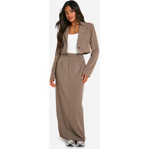 Gonna maxi sartoriale a colonna con spacco sul retro - boohoo - Modalova