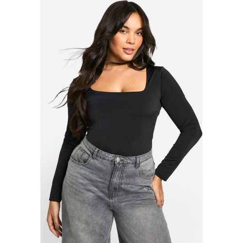 Body Plus Size seducente su due livelli con scollo quadrato - boohoo - Modalova