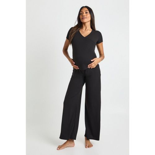 Maternity Soft Rib Wrap Top & Trouser Lounge Set - Maternity Soft Rib Wrap Top & Trouser Lounge Set - HZZ35561-105-16 - Modalova