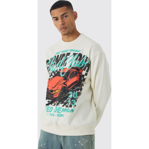 Sweat oversize à imprimé course - M - Boohooman - Modalova