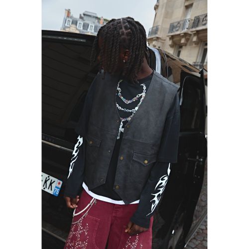 Veste délavée en synthétique - S - Boohooman - Modalova