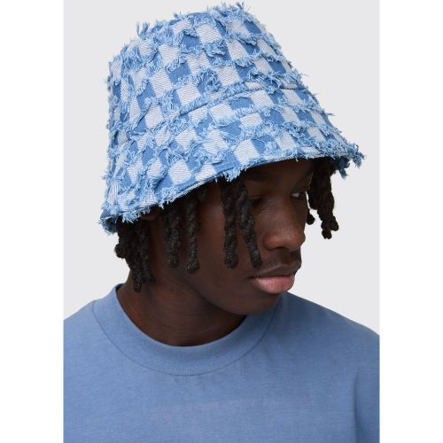 Bob en jean à carreaux - ONE SIZE - Boohooman - Modalova