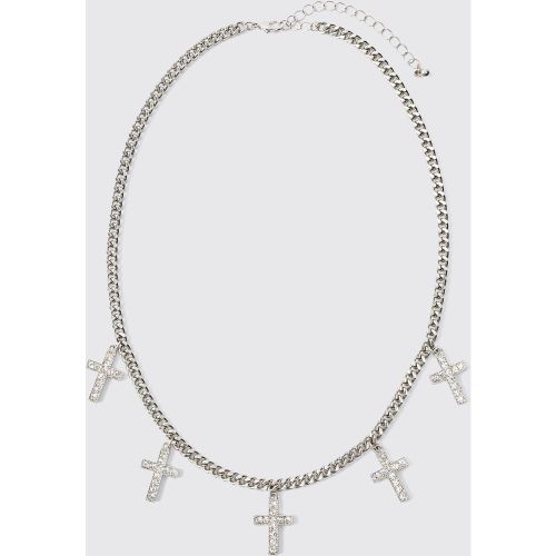 Collar Con Cruces, Gris - boohoo - Modalova