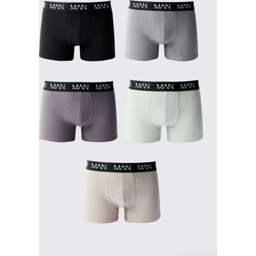 Boxer Basic Original Man tono su tono - set di 5 paia - boohoo - Modalova