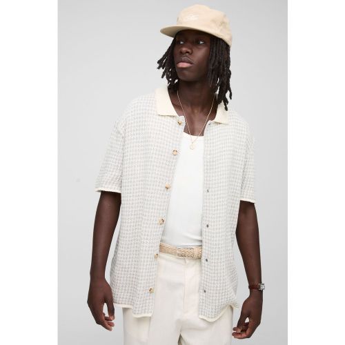 Camicia in maglia in pied-de-poule - boohoo - Modalova