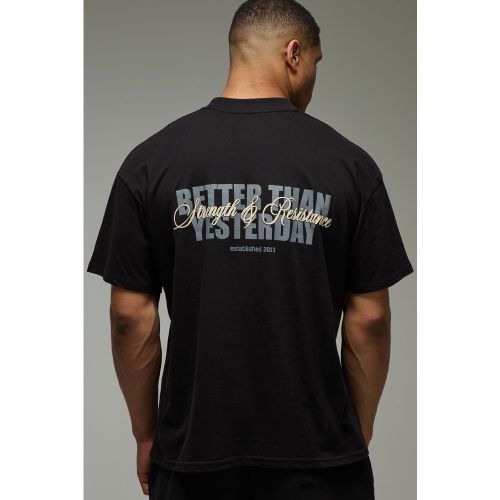 T-Shirt Oversize Man Active Strength & Resistance - boohoo - Modalova