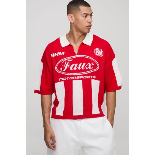 Polo oversize en maille - S - Boohooman - Modalova