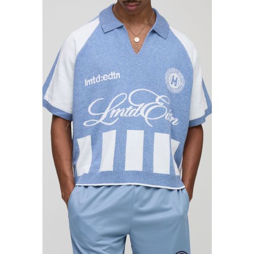 Polo oversize en maille à motif jacquard - S - Boohooman - Modalova