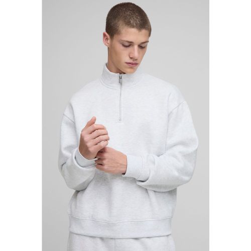 Sweat oversize basique à col montant zippé homme - S - Boohooman - Modalova