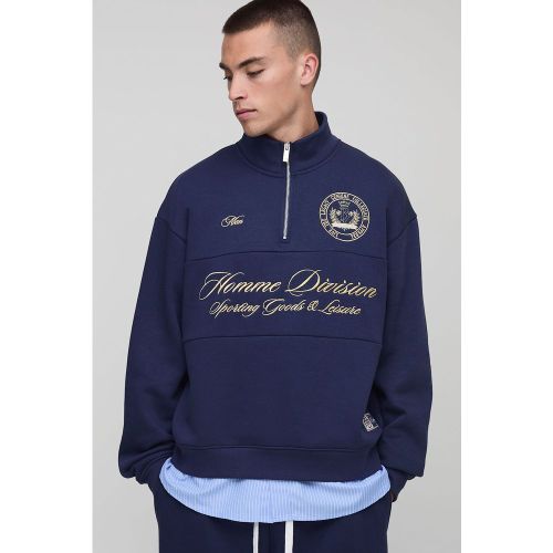 Sweat oversize à col montant zippé homme - S - Boohooman - Modalova