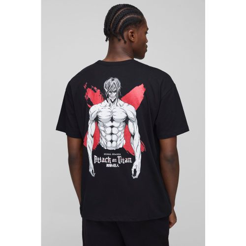 T-shirt oversize imprimé à imprimé Attaque des Titans - S - Boohooman - Modalova