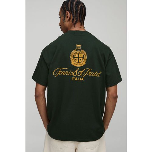 T-shirt oversize à broderie tennis et padel - S - Boohooman - Modalova