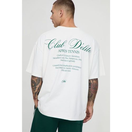 T-shirt oversize imprimé après le tennis - S - Boohooman - Modalova