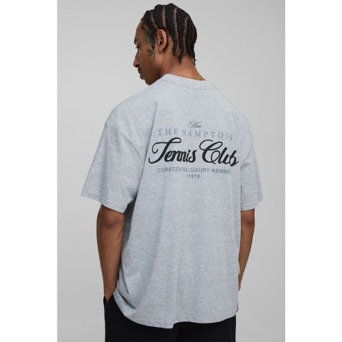 T-shirt oversize à slogan Tennis Club - S - Boohooman - Modalova