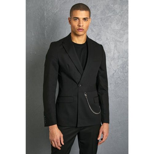 Blazer croisé cintré avec chaîne - 42 - Boohooman - Modalova
