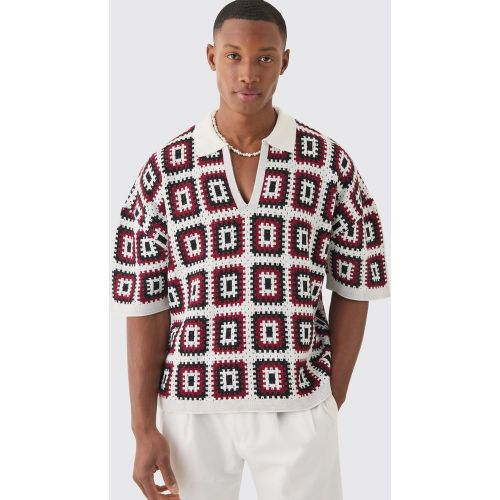 Polo oversize en crochet - S - Boohooman - Modalova