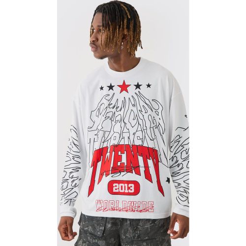 Tall - Sweat court imprimé homme - L - Boohooman - Modalova