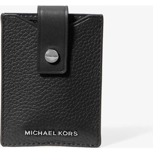 MK Porte-cartes Hudson en cuir grainé à bouton-pression - Michael Kors - Michael Kors Mens - Modalova