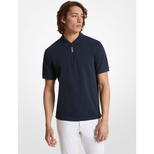 MK Polo en coton à demi-zip - Michael Kors - Michael Kors Mens - Modalova