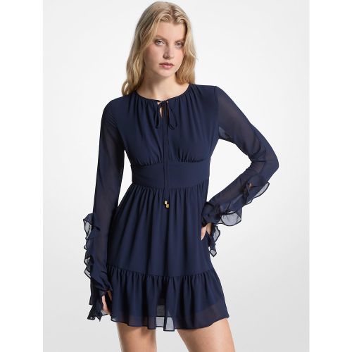 MK Robe à manches longues en georgette à volants - Michael Kors - MICHAEL Michael Kors - Modalova