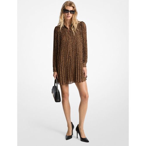 MK Robe plissée en georgette à imprimé guépard - Michael Kors - MICHAEL Michael Kors - Modalova