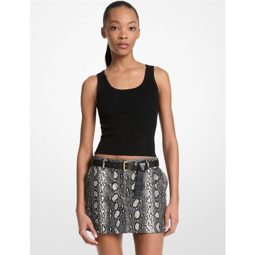 MK Mini-jupe en cuir effet serpent en relief - Michael Kors - MICHAEL Michael Kors - Modalova